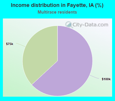 Income distribution in Fayette, IA (%)