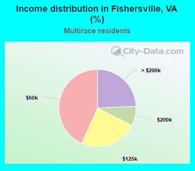 Income distribution in Fishersville, VA (%)