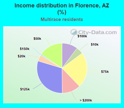 Income distribution in Florence, AZ (%)