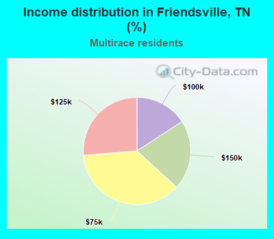 Income distribution in Friendsville, TN (%)
