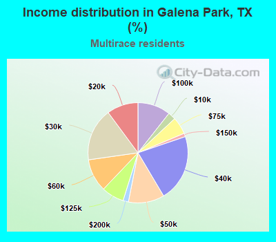 Income distribution in Galena Park, TX (%)