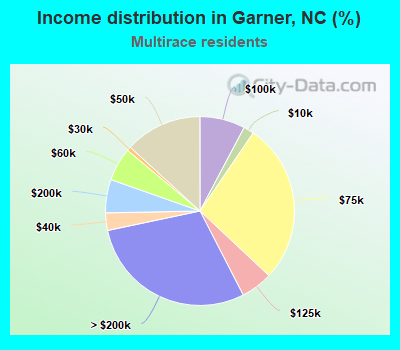 Income distribution in Garner, NC (%)