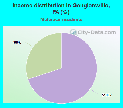 Income distribution in Gouglersville, PA (%)