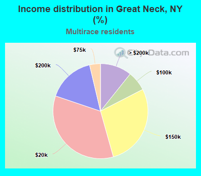 Income distribution in Great Neck, NY (%)