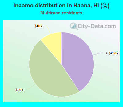 Income distribution in Haena, HI (%)