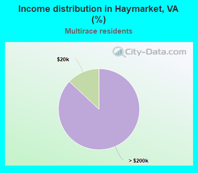 Income distribution in Haymarket, VA (%)
