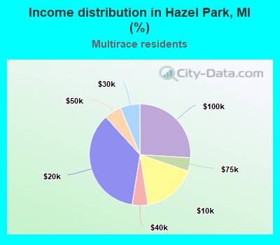 Income distribution in Hazel Park, MI (%)