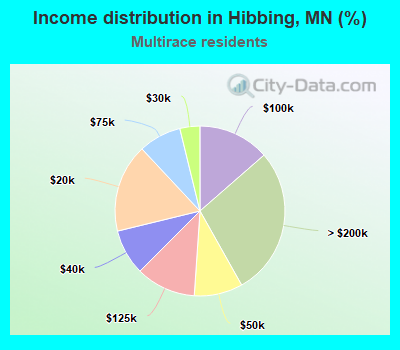 Income distribution in Hibbing, MN (%)