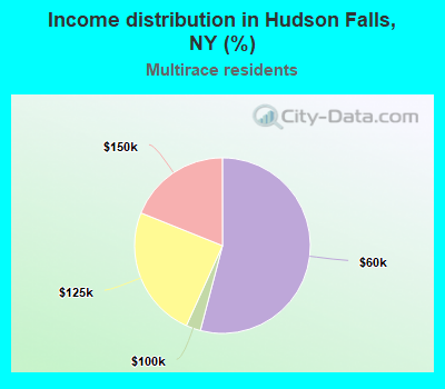 Income distribution in Hudson Falls, NY (%)