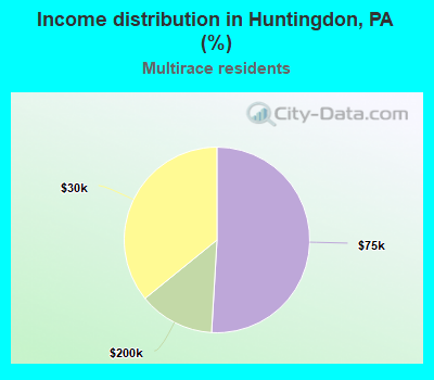 Income distribution in Huntingdon, PA (%)