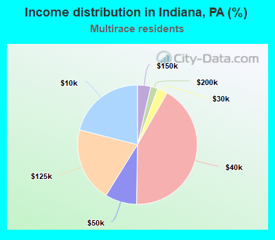 Income distribution in Indiana, PA (%)