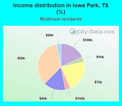 Income distribution in Iowa Park, TX (%)