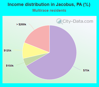 Income distribution in Jacobus, PA (%)