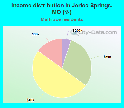 Income distribution in Jerico Springs, MO (%)