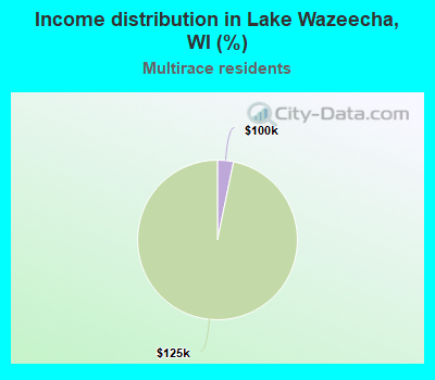 Income distribution in Lake Wazeecha, WI (%)