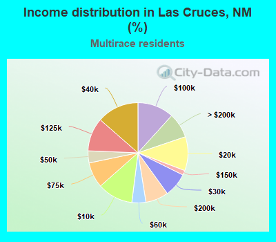 Income distribution in Las Cruces, NM (%)