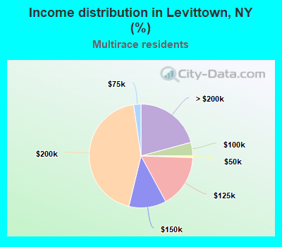 Income distribution in Levittown, NY (%)
