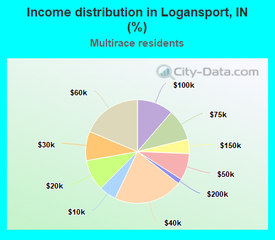 Income distribution in Logansport, IN (%)