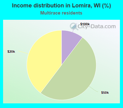 Income distribution in Lomira, WI (%)