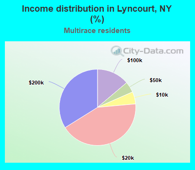 Income distribution in Lyncourt, NY (%)