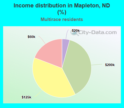 Income distribution in Mapleton, ND (%)