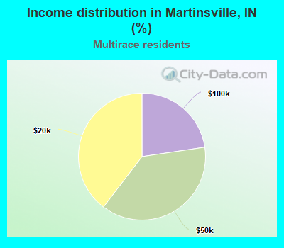 Income distribution in Martinsville, IN (%)