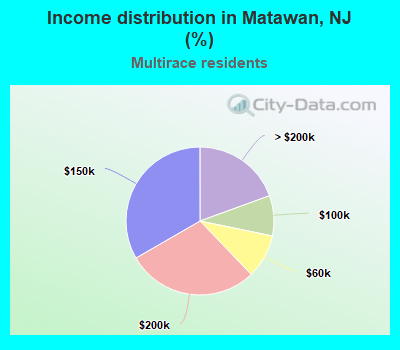 Income distribution in Matawan, NJ (%)