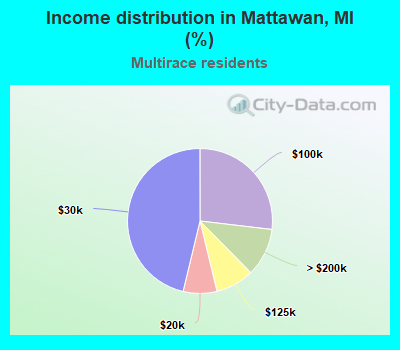 Income distribution in Mattawan, MI (%)