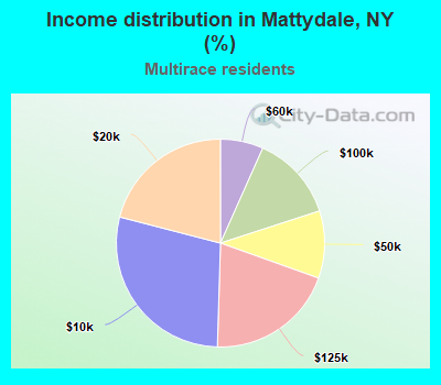 Income distribution in Mattydale, NY (%)