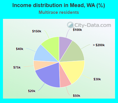 Income distribution in Mead, WA (%)