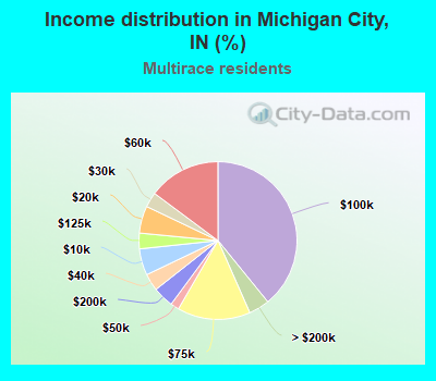 Income distribution in Michigan City, IN (%)