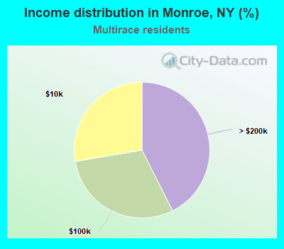 Income distribution in Monroe, NY (%)