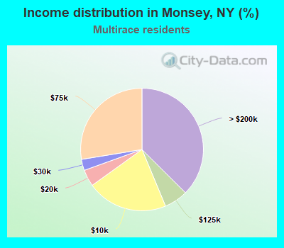 Income distribution in Monsey, NY (%)