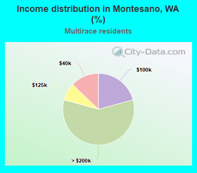 Income distribution in Montesano, WA (%)