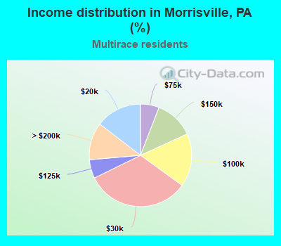 Income distribution in Morrisville, PA (%)