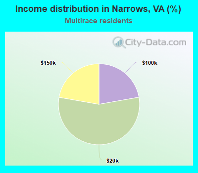 Income distribution in Narrows, VA (%)