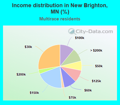 Income distribution in New Brighton, MN (%)