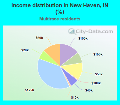 Income distribution in New Haven, IN (%)