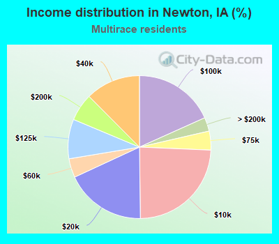 Income distribution in Newton, IA (%)