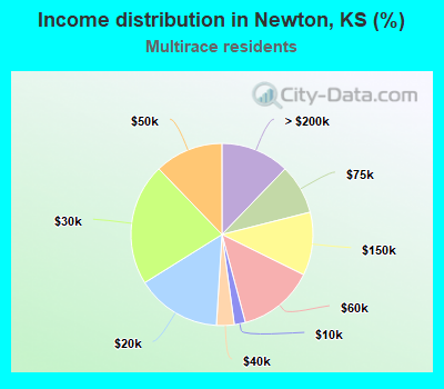 Income distribution in Newton, KS (%)
