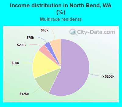 Income distribution in North Bend, WA (%)
