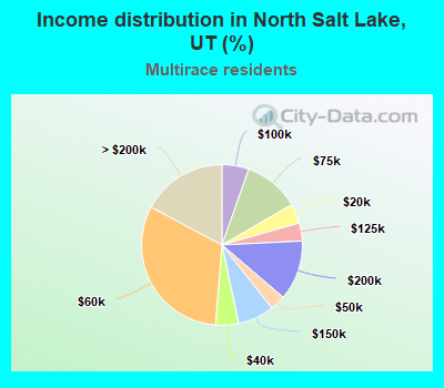 Income distribution in North Salt Lake, UT (%)