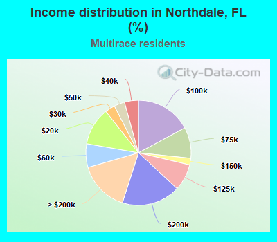 Income distribution in Northdale, FL (%)