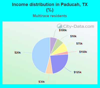 Income distribution in Paducah, TX (%)