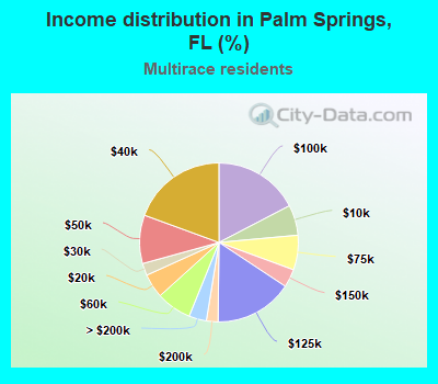 Income distribution in Palm Springs, FL (%)