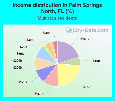 Income distribution in Palm Springs North, FL (%)
