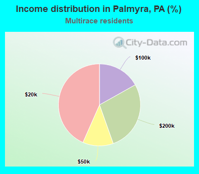 Income distribution in Palmyra, PA (%)