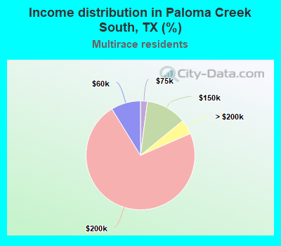 Income distribution in Paloma Creek South, TX (%)