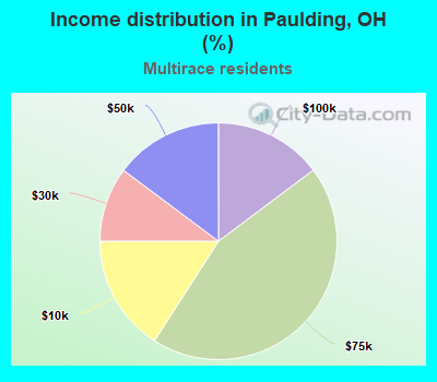 Income distribution in Paulding, OH (%)