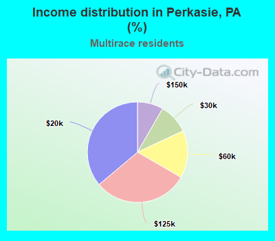 Income distribution in Perkasie, PA (%)